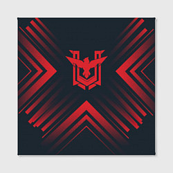 Холст квадратный Красный Символ Free Fire на темном фоне со стрелка, цвет: 3D-принт — фото 2