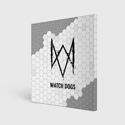 Холст квадратный Watch Dogs Glitch на темном фоне FS, цвет: 3D-принт