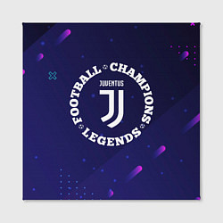 Холст квадратный Символ Juventus и круглая надпись Football Legends, цвет: 3D-принт — фото 2