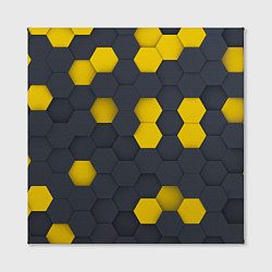 Холст квадратный Разноцветные Соты Пчёл, цвет: 3D-принт — фото 2