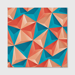 Холст квадратный Розово-бирюзовая полигональ, цвет: 3D-принт — фото 2