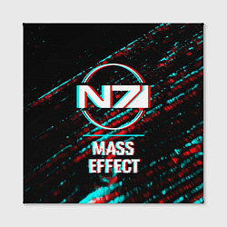 Холст квадратный Mass Effect в стиле Glitch Баги Графики на темном, цвет: 3D-принт — фото 2
