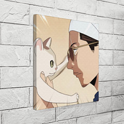 Холст квадратный Тацу и кот Путь домохозяина, цвет: 3D-принт — фото 2