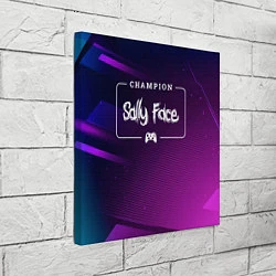 Холст квадратный Sally Face Gaming Champion: рамка с лого и джойсти, цвет: 3D-принт — фото 2