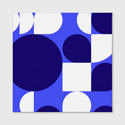 Холст квадратный Абстрактный набор геометрических фигур - Синий фон, цвет: 3D-принт — фото 2