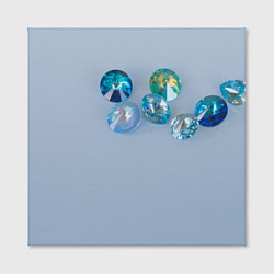 Холст квадратный Драгоценные блестящие камни на сером фоне, цвет: 3D-принт — фото 2