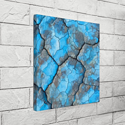 Холст квадратный Растрескавшаяся поверхность голубого цвета, цвет: 3D-принт — фото 2
