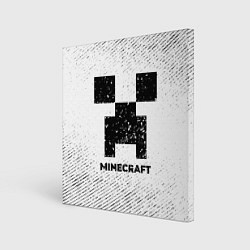 Холст квадратный Minecraft с потертостями на светлом фоне, цвет: 3D-принт