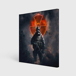 Холст квадратный STALKER Боец Долга, цвет: 3D-принт