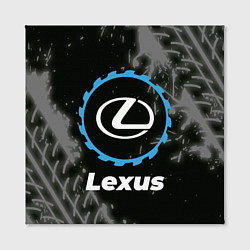 Холст квадратный Lexus в стиле Top Gear со следами шин на фоне, цвет: 3D-принт — фото 2