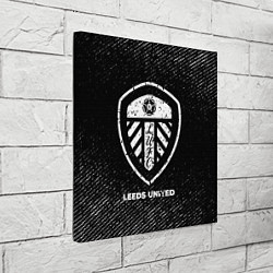 Холст квадратный Leeds United с потертостями на темном фоне, цвет: 3D-принт — фото 2