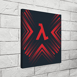 Холст квадратный Красный символ Half-Life на темном фоне со стрелка, цвет: 3D-принт — фото 2