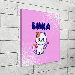 Холст квадратный Вика кошечка с сердечком, цвет: 3D-принт — фото 2