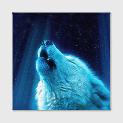 Холст квадратный Волк воет ну зимнее ночное небо, цвет: 3D-принт — фото 2