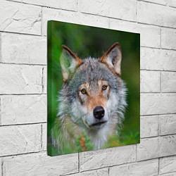 Холст квадратный Волк на фоне зелени, цвет: 3D-принт — фото 2