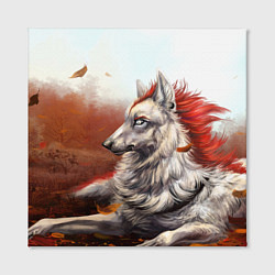 Холст квадратный Арт - волк с рыжей гривой, цвет: 3D-принт — фото 2