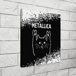 Холст квадратный Группа Metallica и рок кот, цвет: 3D-принт — фото 2