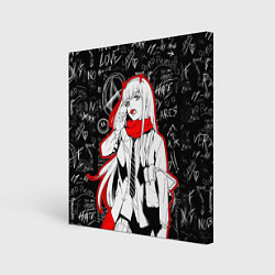 Холст квадратный Zero two с чупачупсом - любимый во франксе, цвет: 3D-принт