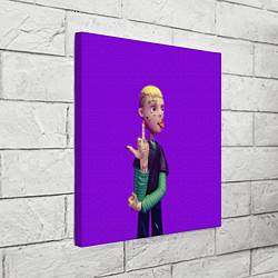 Холст квадратный Lil Peep На Фиолетовом Фоне, цвет: 3D-принт — фото 2