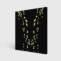 Холст квадратный Абстрактный узор золото на черном, цвет: 3D-принт