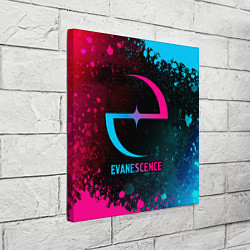Холст квадратный Evanescence - neon gradient, цвет: 3D-принт — фото 2