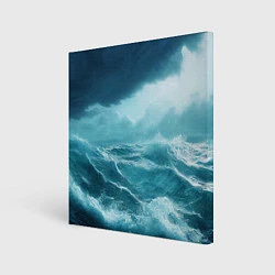 Холст квадратный Буря в море, цвет: 3D-принт