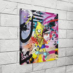 Холст квадратный Зомби Барт Симпсон с рогаткой на фоне граффити, цвет: 3D-принт — фото 2