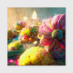 Холст квадратный Цветы абстракция, цвет: 3D-принт — фото 2