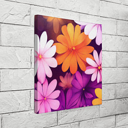 Холст квадратный Яркие фанстастические цветы, цвет: 3D-принт — фото 2
