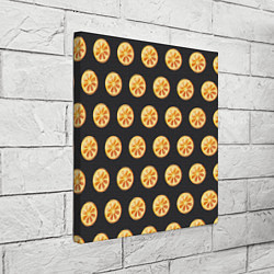 Холст квадратный Апельсин Паттерн - Черная версия, цвет: 3D-принт — фото 2