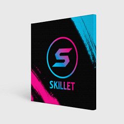 Холст квадратный Skillet - neon gradient, цвет: 3D-принт