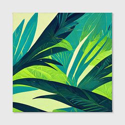 Холст квадратный Яркие тропические листья пальмы, цвет: 3D-принт — фото 2