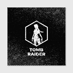 Холст квадратный Tomb Raider с потертостями на темном фоне, цвет: 3D-принт — фото 2