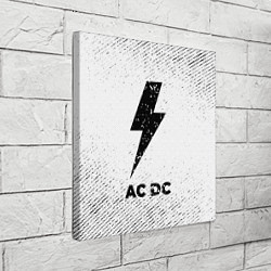 Холст квадратный AC DC с потертостями на светлом фоне, цвет: 3D-принт — фото 2
