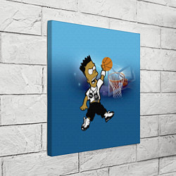 Холст квадратный Bart Jordan Simpson забивает мяч в кольцо, цвет: 3D-принт — фото 2