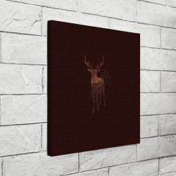Холст квадратный Силуэт оленя с осенним лесом, цвет: 3D-принт — фото 2