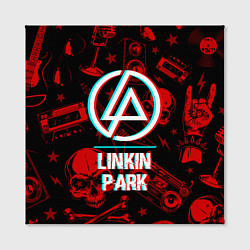 Холст квадратный Linkin Park rock glitch, цвет: 3D-принт — фото 2