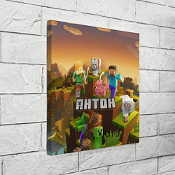 Холст квадратный Антон Minecraft, цвет: 3D-принт — фото 2