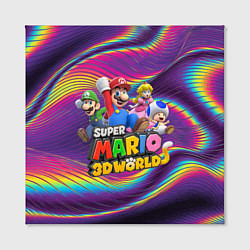 Холст квадратный Герои Super Mario 3D World - Nintendo, цвет: 3D-принт — фото 2