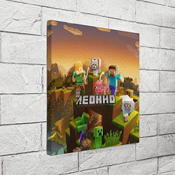 Холст квадратный Леонид Minecraft, цвет: 3D-принт — фото 2