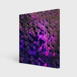 Холст квадратный Плиты фиолетовый неон, цвет: 3D-принт