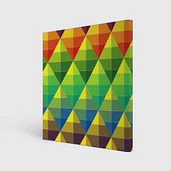 Холст квадратный Узор из разноцветных фигур, цвет: 3D-принт