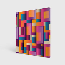 Холст квадратный Квадрат и прямоугольники, цвет: 3D-принт