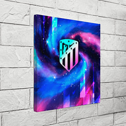 Холст квадратный Atletico Madrid неоновый космос, цвет: 3D-принт — фото 2
