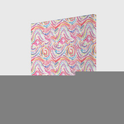Холст квадратный Розовые завитушки акварель, цвет: 3D-принт