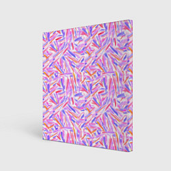 Холст квадратный Лиловые колючки акварель, цвет: 3D-принт