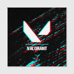 Холст квадратный Valorant в стиле glitch и баги графики на темном ф, цвет: 3D-принт — фото 2