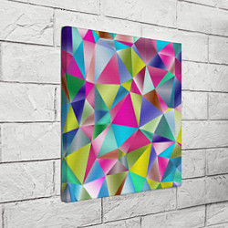 Холст квадратный Радужные трехмерные треугольники, цвет: 3D-принт — фото 2