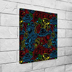 Холст квадратный Неоновый космический узор, цвет: 3D-принт — фото 2