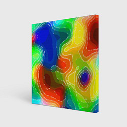 Холст квадратный Разноцветная абстрактная композиция, цвет: 3D-принт
